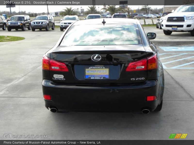 Obsidian Black / Cashmere Beige 2008 Lexus IS 250