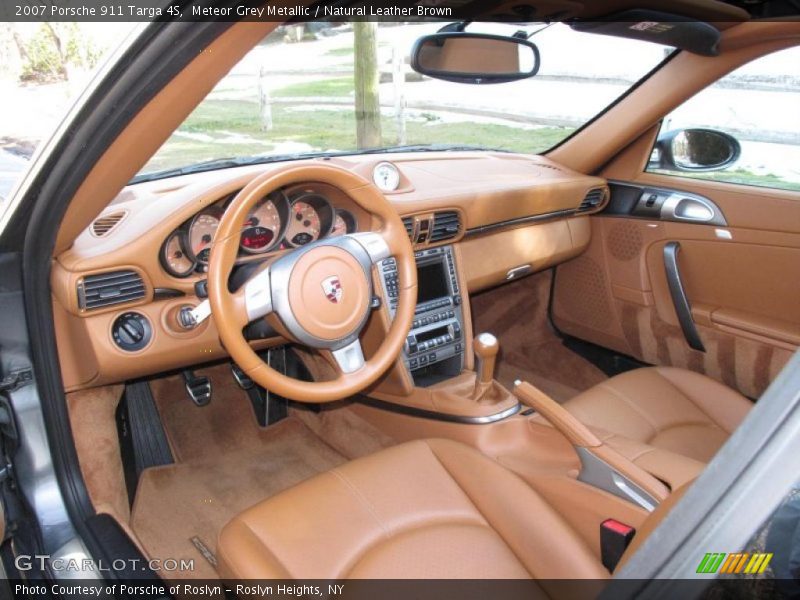 Meteor Grey Metallic / Natural Leather Brown 2007 Porsche 911 Targa 4S