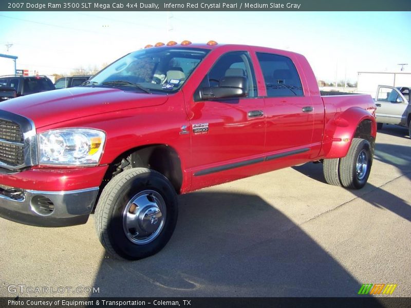 Inferno Red Crystal Pearl / Medium Slate Gray 2007 Dodge Ram 3500 SLT Mega Cab 4x4 Dually