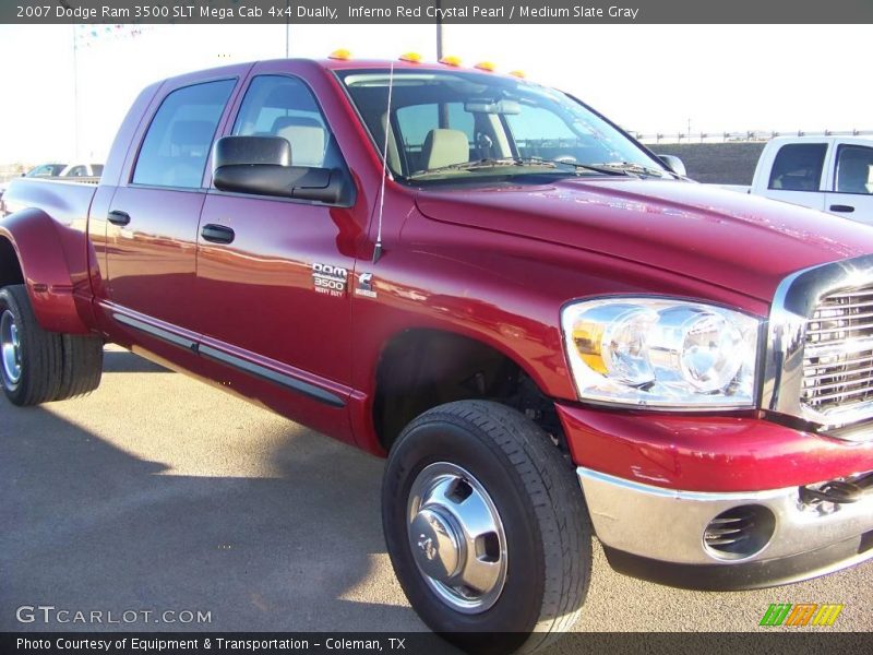 Inferno Red Crystal Pearl / Medium Slate Gray 2007 Dodge Ram 3500 SLT Mega Cab 4x4 Dually
