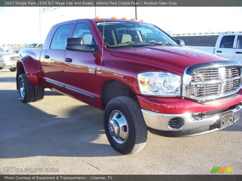 Inferno Red Crystal Pearl / Medium Slate Gray 2007 Dodge Ram 3500 SLT Mega Cab 4x4 Dually
