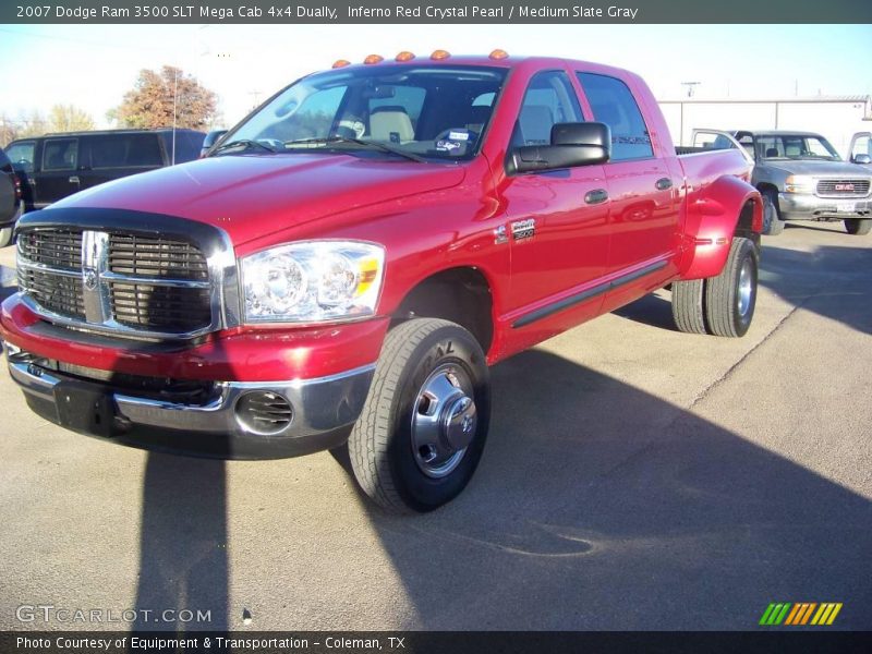 Inferno Red Crystal Pearl / Medium Slate Gray 2007 Dodge Ram 3500 SLT Mega Cab 4x4 Dually