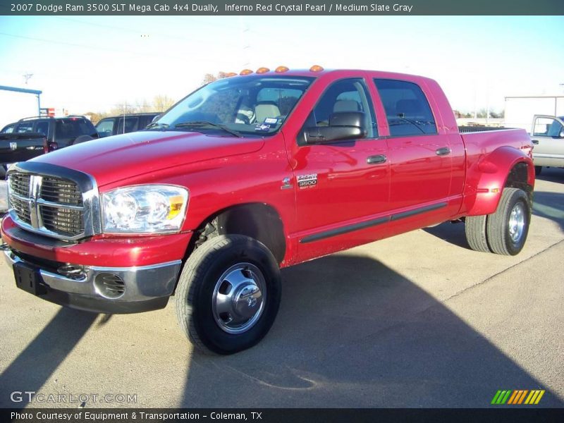 Inferno Red Crystal Pearl / Medium Slate Gray 2007 Dodge Ram 3500 SLT Mega Cab 4x4 Dually