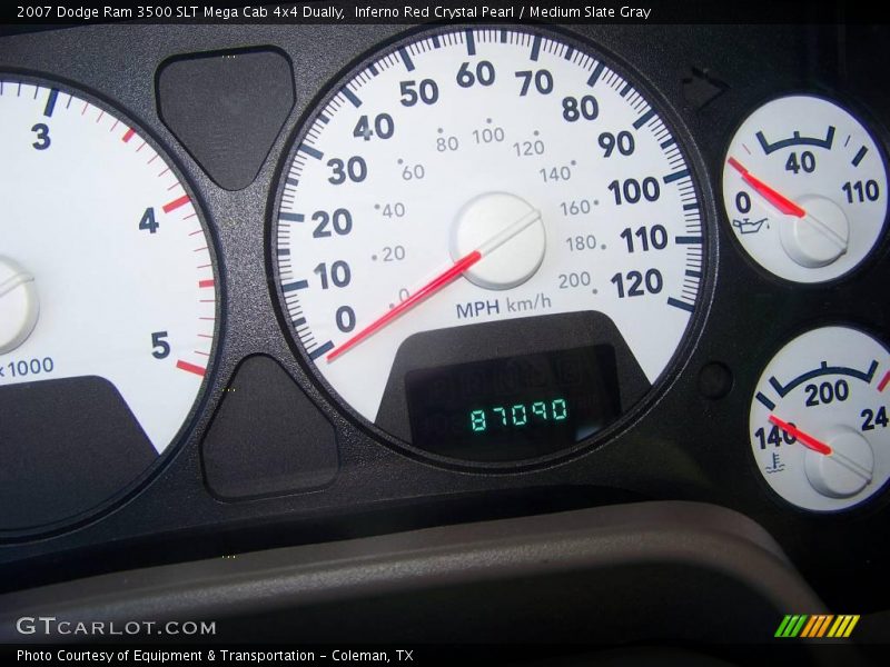 Inferno Red Crystal Pearl / Medium Slate Gray 2007 Dodge Ram 3500 SLT Mega Cab 4x4 Dually