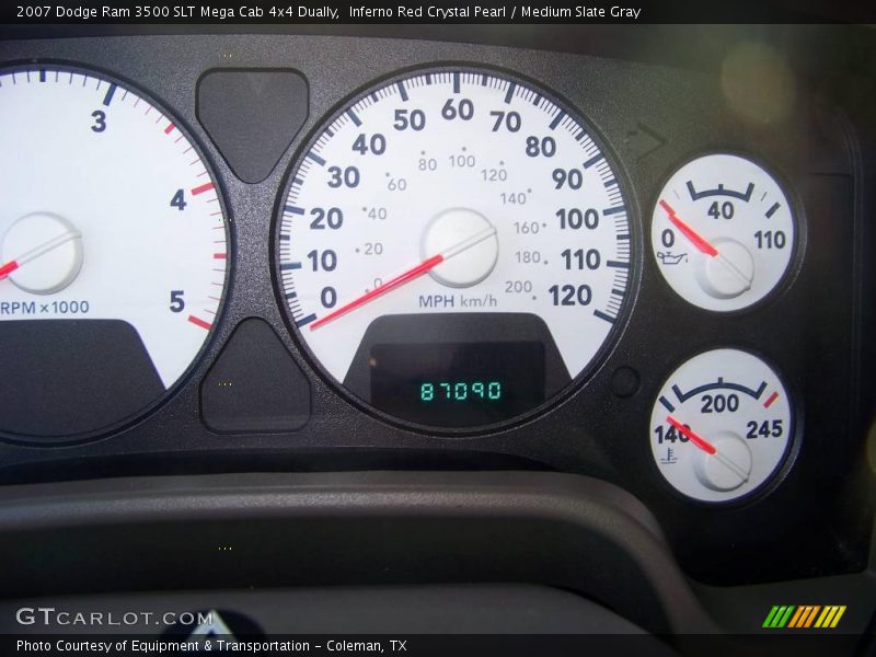 Inferno Red Crystal Pearl / Medium Slate Gray 2007 Dodge Ram 3500 SLT Mega Cab 4x4 Dually