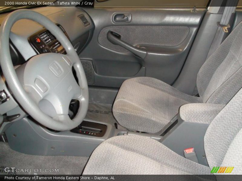 Taffeta White / Gray 2000 Honda Civic EX Sedan