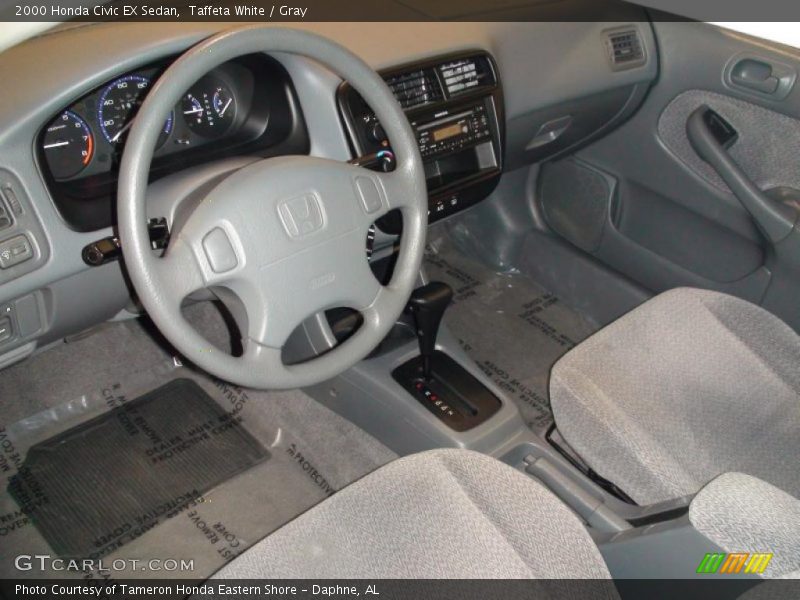 Taffeta White / Gray 2000 Honda Civic EX Sedan