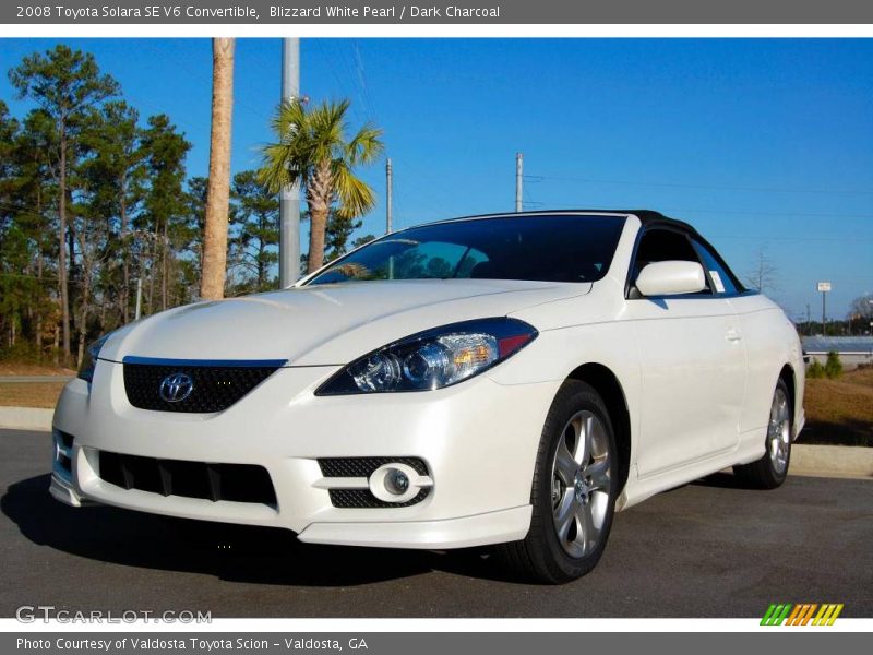 Blizzard White Pearl / Dark Charcoal 2008 Toyota Solara SE V6 Convertible