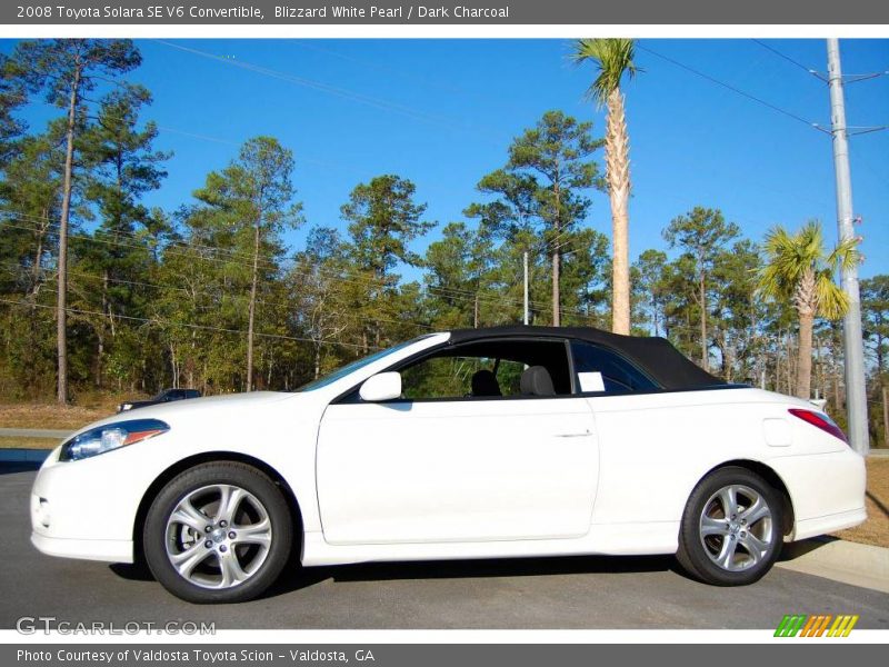 Blizzard White Pearl / Dark Charcoal 2008 Toyota Solara SE V6 Convertible