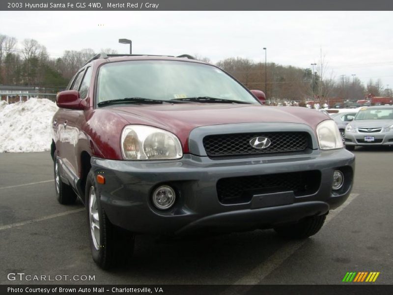 Merlot Red / Gray 2003 Hyundai Santa Fe GLS 4WD