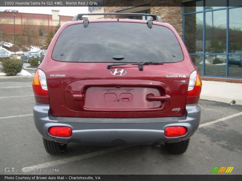 Merlot Red / Gray 2003 Hyundai Santa Fe GLS 4WD