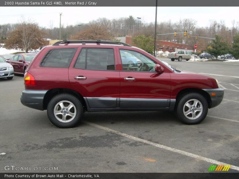 Merlot Red / Gray 2003 Hyundai Santa Fe GLS 4WD