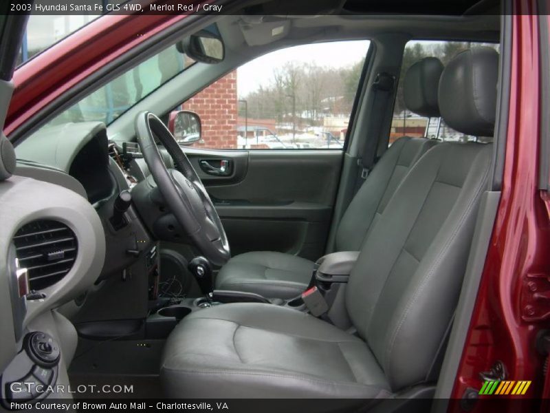 Merlot Red / Gray 2003 Hyundai Santa Fe GLS 4WD