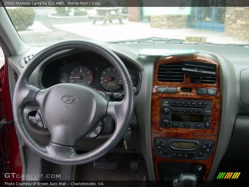 Merlot Red / Gray 2003 Hyundai Santa Fe GLS 4WD