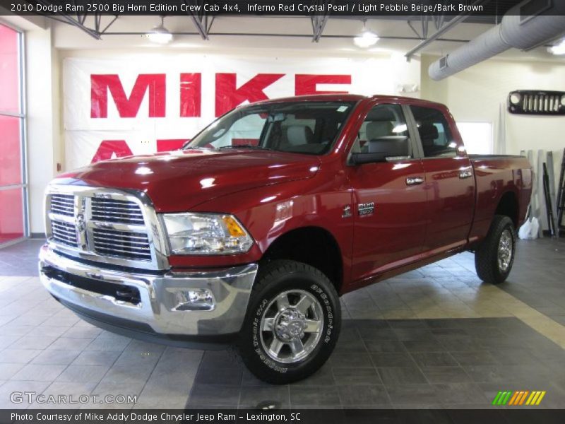Inferno Red Crystal Pearl / Light Pebble Beige/Bark Brown 2010 Dodge Ram 2500 Big Horn Edition Crew Cab 4x4