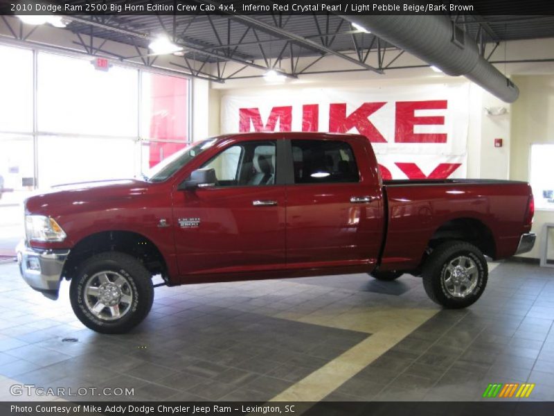 Inferno Red Crystal Pearl / Light Pebble Beige/Bark Brown 2010 Dodge Ram 2500 Big Horn Edition Crew Cab 4x4