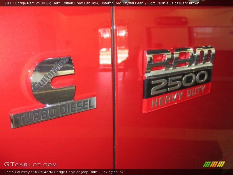 Inferno Red Crystal Pearl / Light Pebble Beige/Bark Brown 2010 Dodge Ram 2500 Big Horn Edition Crew Cab 4x4