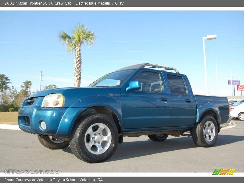 Electric Blue Metallic / Gray 2001 Nissan Frontier SC V6 Crew Cab