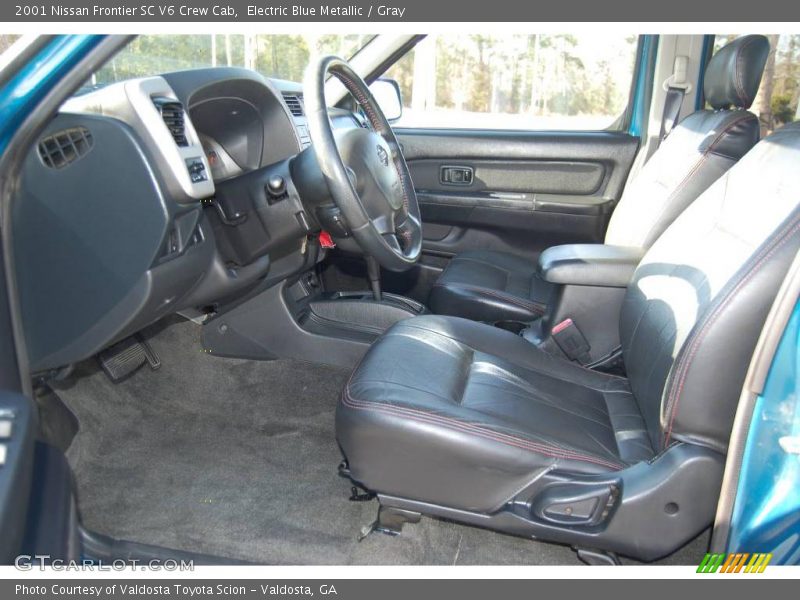 Electric Blue Metallic / Gray 2001 Nissan Frontier SC V6 Crew Cab