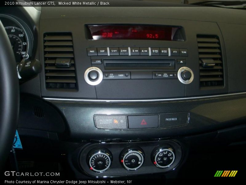 Wicked White Metallic / Black 2010 Mitsubishi Lancer GTS