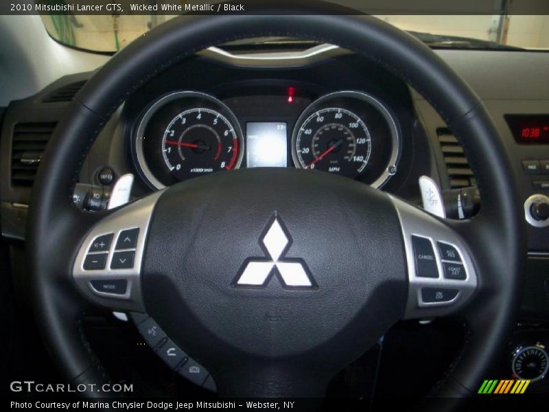 Wicked White Metallic / Black 2010 Mitsubishi Lancer GTS