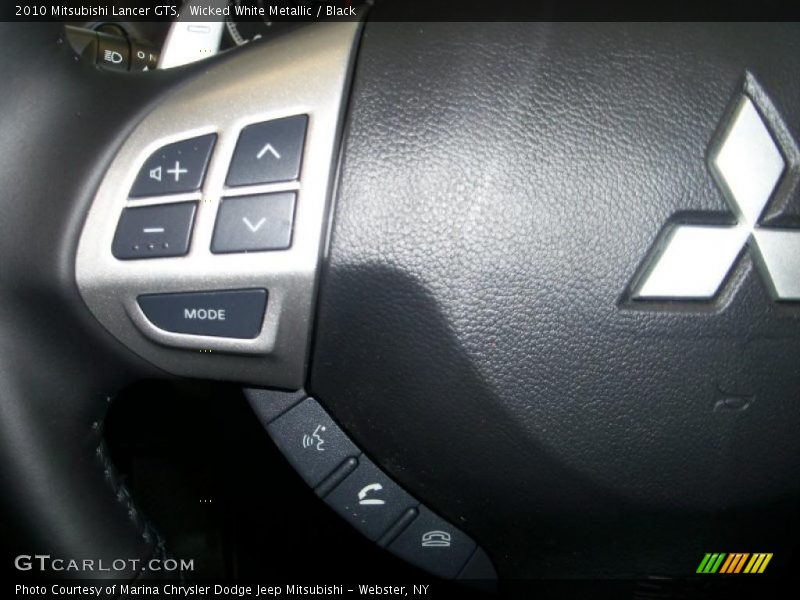 Wicked White Metallic / Black 2010 Mitsubishi Lancer GTS