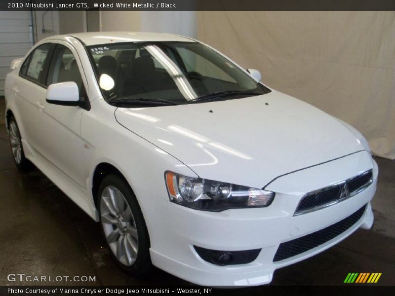 Wicked White Metallic / Black 2010 Mitsubishi Lancer GTS