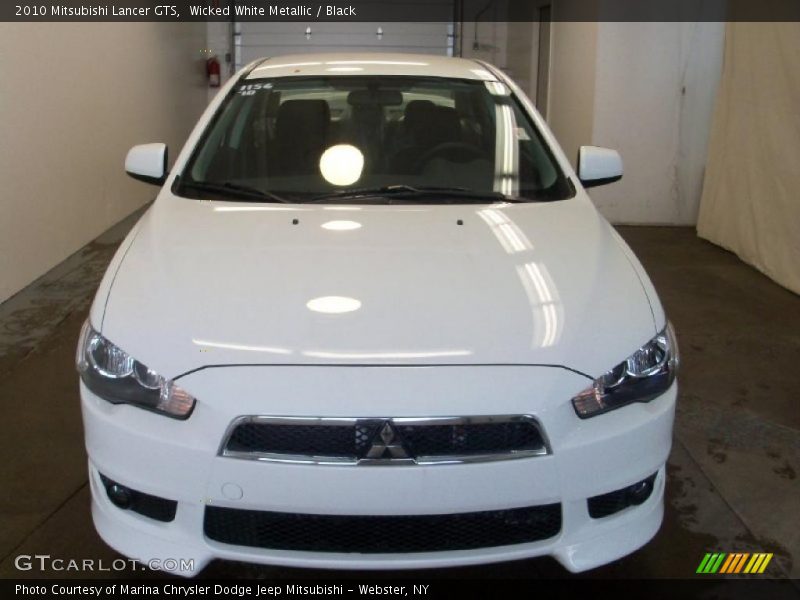 Wicked White Metallic / Black 2010 Mitsubishi Lancer GTS