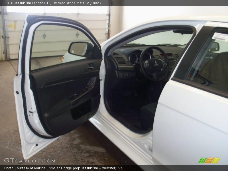 Wicked White Metallic / Black 2010 Mitsubishi Lancer GTS