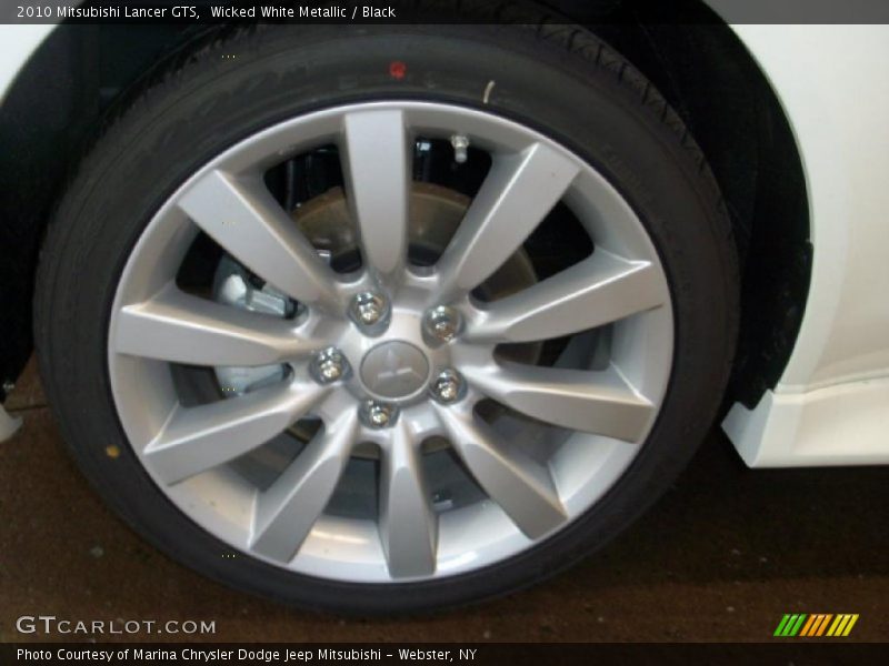 Wicked White Metallic / Black 2010 Mitsubishi Lancer GTS