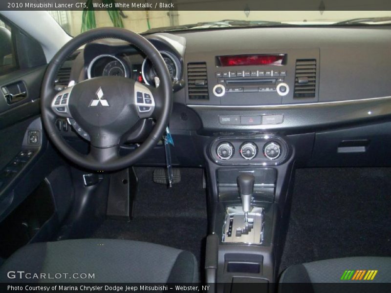 Wicked White Metallic / Black 2010 Mitsubishi Lancer GTS