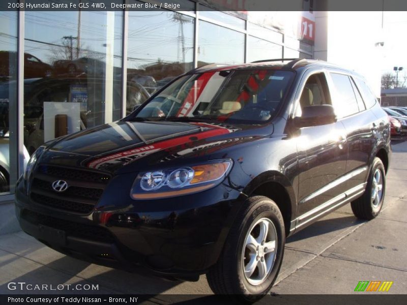 Deepwater Blue / Beige 2008 Hyundai Santa Fe GLS 4WD