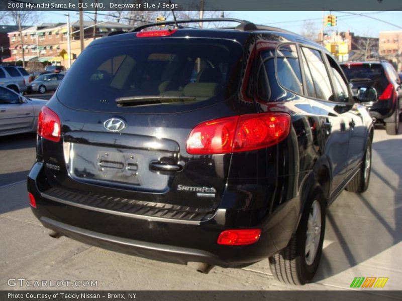 Deepwater Blue / Beige 2008 Hyundai Santa Fe GLS 4WD