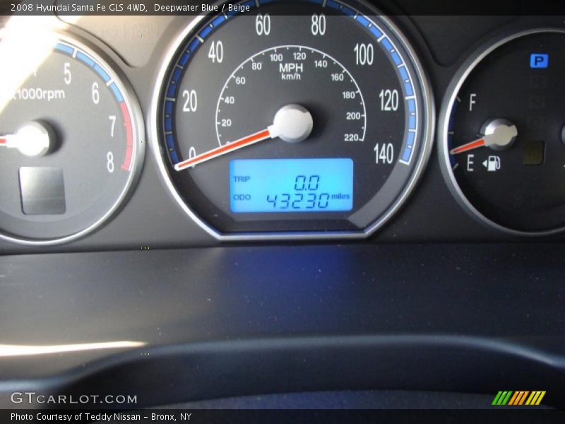 Deepwater Blue / Beige 2008 Hyundai Santa Fe GLS 4WD