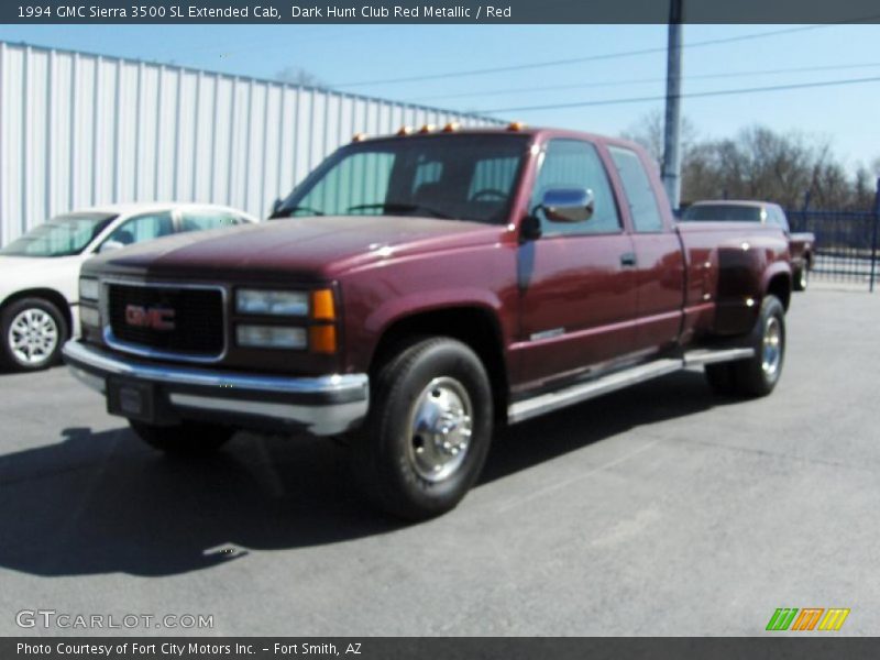 Dark Hunt Club Red Metallic / Red 1994 GMC Sierra 3500 SL Extended Cab
