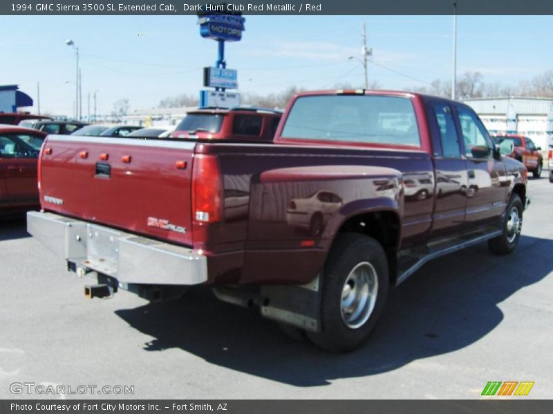 Dark Hunt Club Red Metallic / Red 1994 GMC Sierra 3500 SL Extended Cab