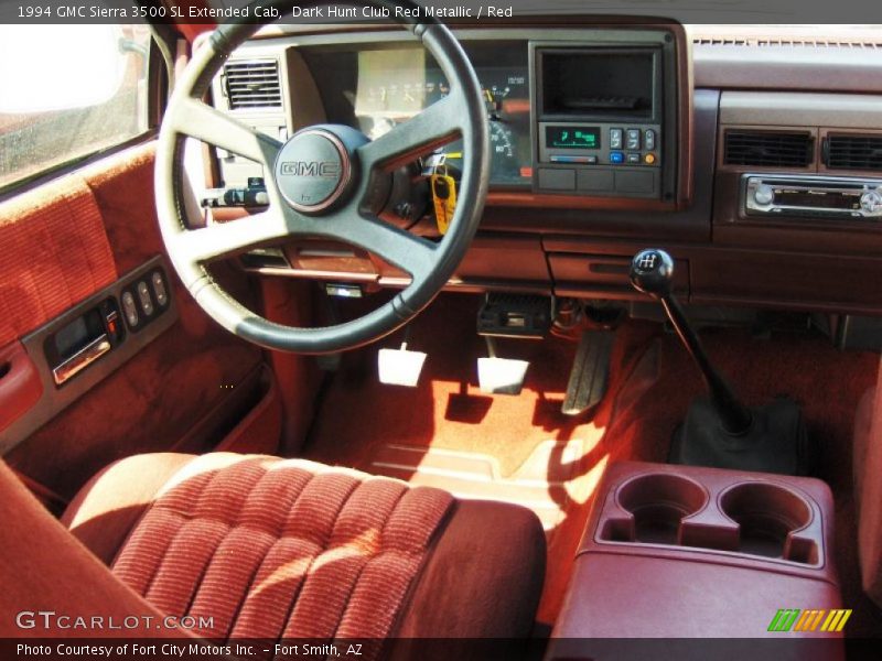 Dark Hunt Club Red Metallic / Red 1994 GMC Sierra 3500 SL Extended Cab