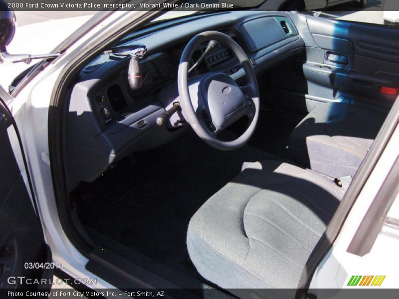 Vibrant White / Dark Denim Blue 2000 Ford Crown Victoria Police Interceptor