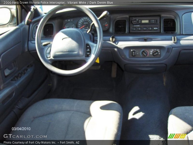 Vibrant White / Dark Denim Blue 2000 Ford Crown Victoria Police Interceptor
