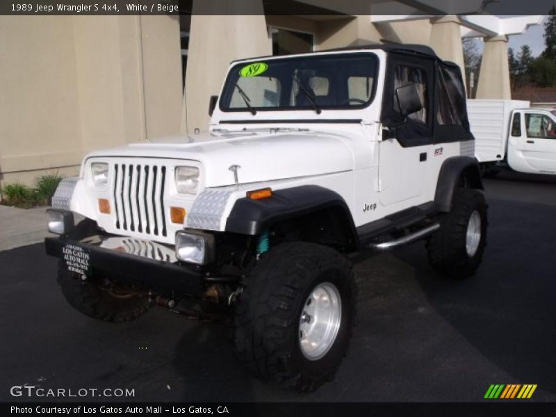 White / Beige 1989 Jeep Wrangler S 4x4