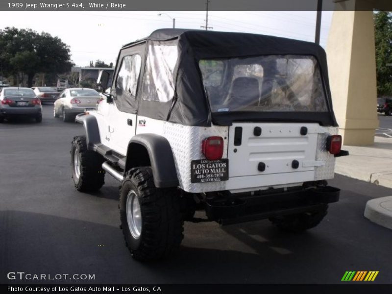 White / Beige 1989 Jeep Wrangler S 4x4