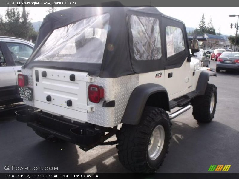 White / Beige 1989 Jeep Wrangler S 4x4