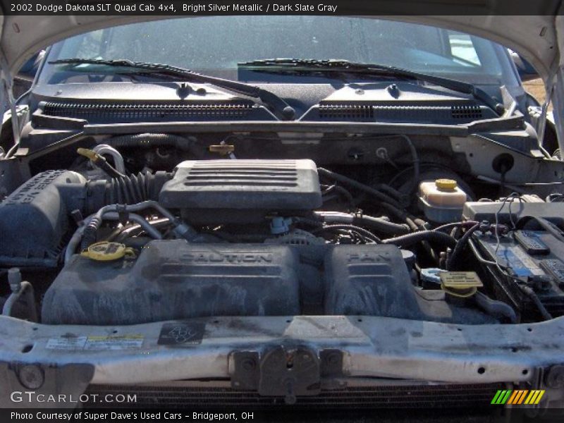 Bright Silver Metallic / Dark Slate Gray 2002 Dodge Dakota SLT Quad Cab 4x4