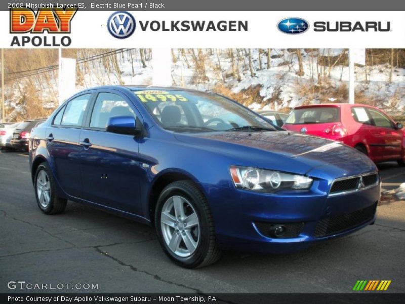 Electric Blue Pearl / Black 2008 Mitsubishi Lancer ES