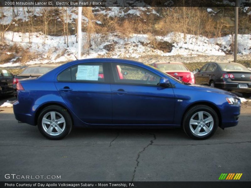 Electric Blue Pearl / Black 2008 Mitsubishi Lancer ES