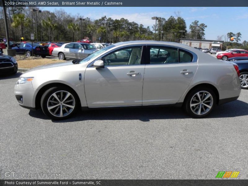 Brilliant Silver Metallic / Cashmere 2009 Lincoln MKS AWD Sedan