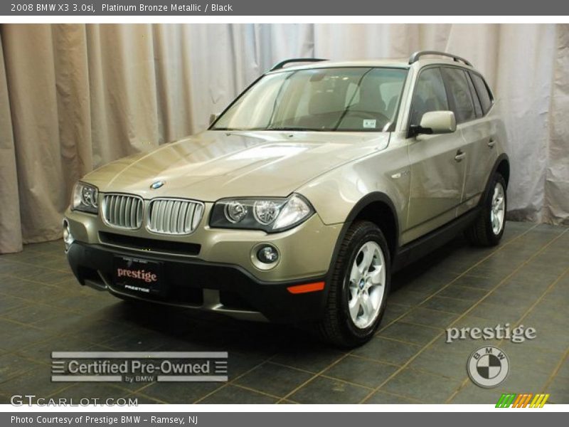 Platinum Bronze Metallic / Black 2008 BMW X3 3.0si