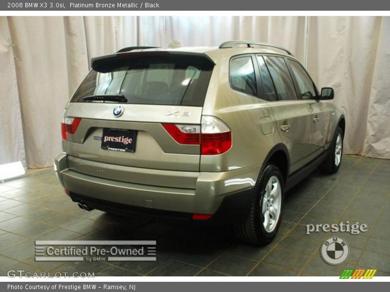 Platinum Bronze Metallic / Black 2008 BMW X3 3.0si