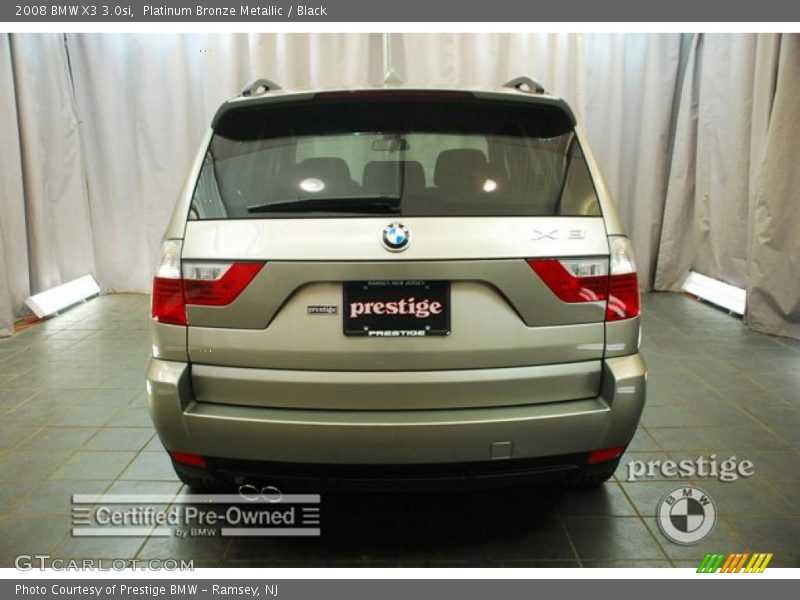 Platinum Bronze Metallic / Black 2008 BMW X3 3.0si