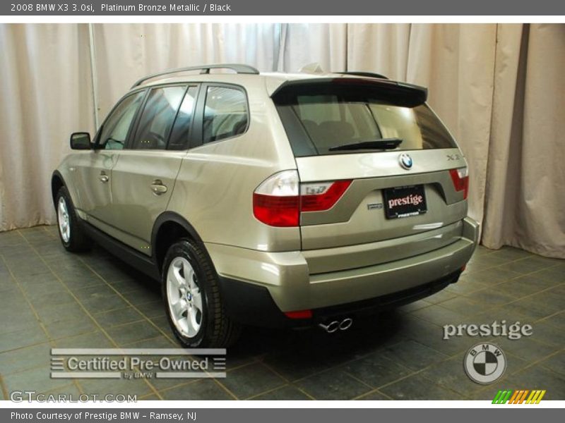 Platinum Bronze Metallic / Black 2008 BMW X3 3.0si